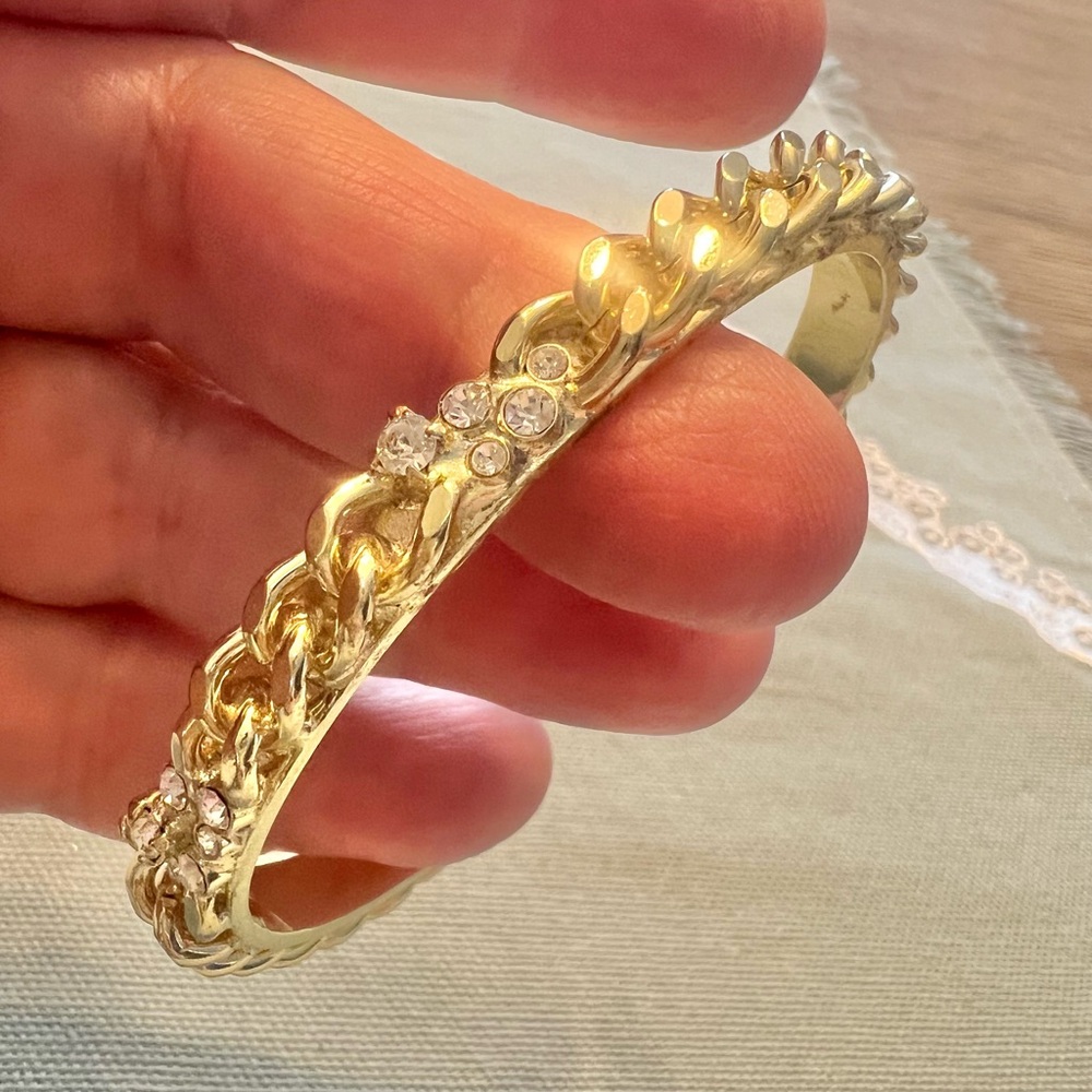 Sorrelli Gold tone Cuff bracelet with Swarovski crystals